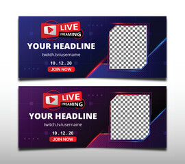 live streaming banner for social media.