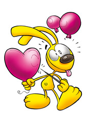 Lapin cartoon coeur