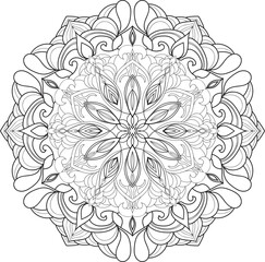 Oriental mystical pattern.Yoga mandala.Hand drawn illustration