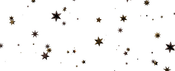Obraz premium Beautiful gold falling magic stars on white background sparkle pattern graphic design. Party starburst flying backdrop.