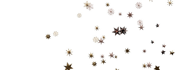 A gray whirlwind of golden snowflakes and stars. New