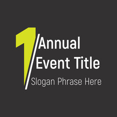 Fototapeta premium First annual event or summit title starting with a number of order - Cut number effect - place for a slogan