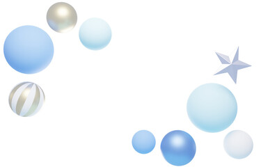 3D素材_かわいいオーナメント_ブルー