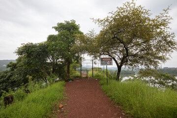 Old portuguese-era broken bridge access restricted at Borim Goa India