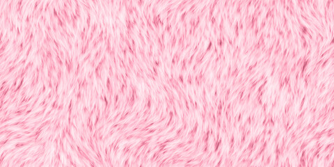 Seamless soft fluffy light pastel pink long pile animal fur background texture. Cute cozy comfort winter pattern. Contemporary Girl's birthday card, baby shower invitation or nursery. 3D rendering.