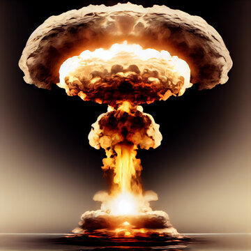 Atomic bomb. Explosion, world war. Apocalypse, Armageddon. Nuclear bomb, hydrogen bomb. 
