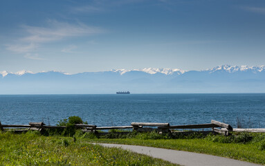 Victoria Vancouver Island view of shipping Freighter
