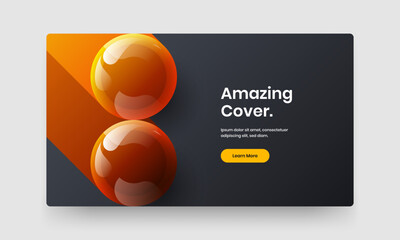 Multicolored cover design vector concept. Fresh 3D balls flyer template.