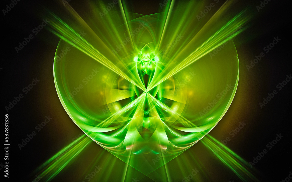 Fototapete digital illustration abstract image generated fractal background image portal pattern of various geometric shapes and lines of various colors for computer graphics or web design