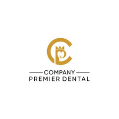 premium dental logo with letter CP design