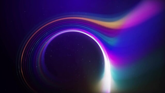 Abstract Science Motion Light Of Blue Purple Orange Blurry Focus Black Hole Gargantua Light Streak Lines Background Seamless Loop