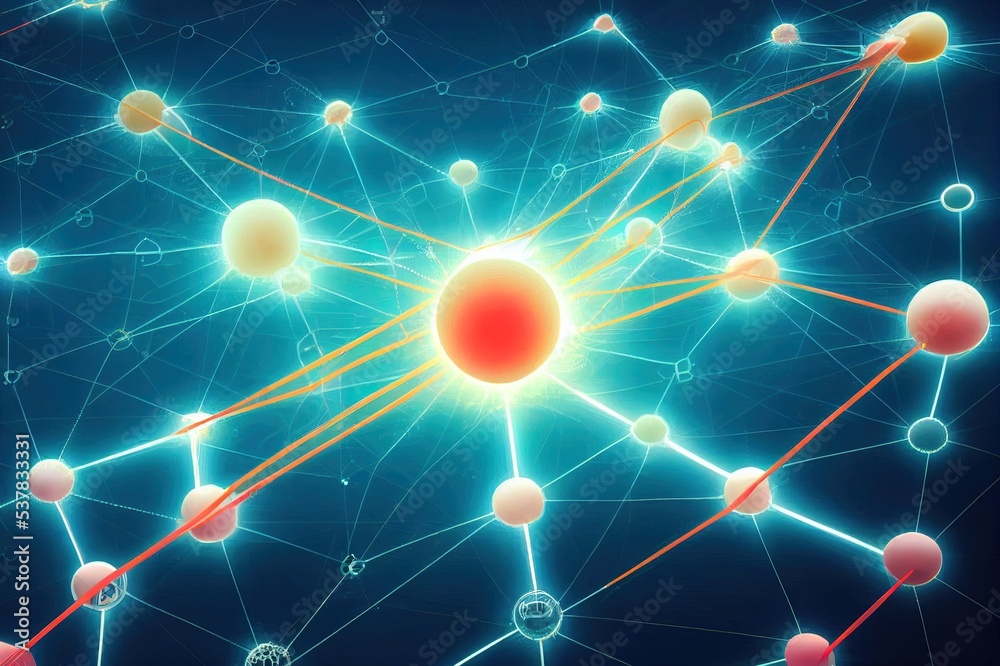 Poster futuristic abstract background concept. network conveying connectivity, complexity and data flood of