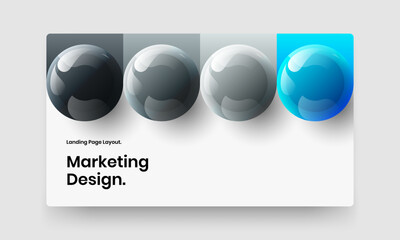 Modern poster vector design template. Original realistic balls web banner concept.