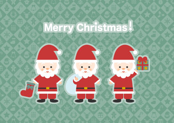 Fototapeta premium クリスマスのイラスト: サンタクロースとプレゼント