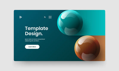 Simple realistic balls company identity concept. Modern web banner design vector layout.