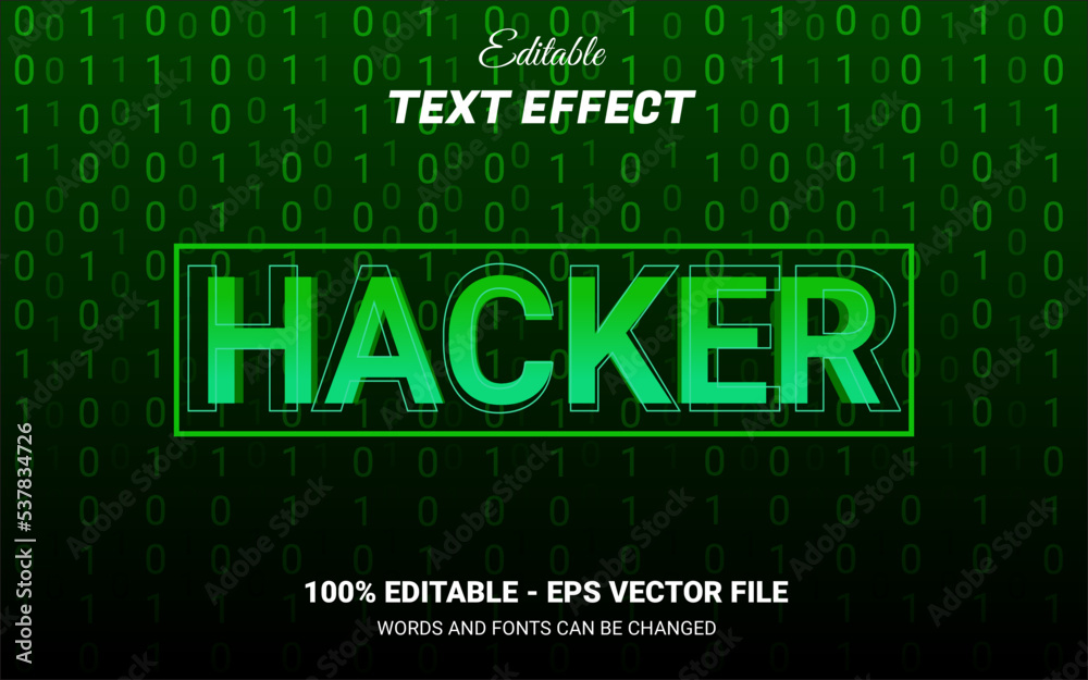 Wall mural hacker editable text effect