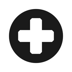 Chamfered Corner Swiss Cross Circle Icon