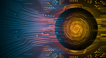 eye cyber circuit future technology concept background