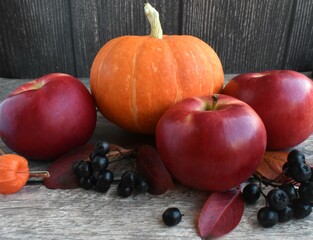 still life with fruits and vegetables