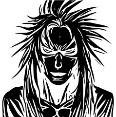 portrait of a tribal person with long hairs