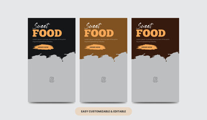Delicious bread food bakery social media story template food social media stories