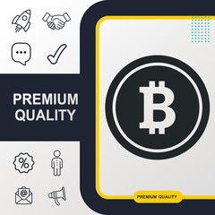 Bitcoin icon graphic element. Modern design.