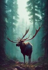 3d render of a moose