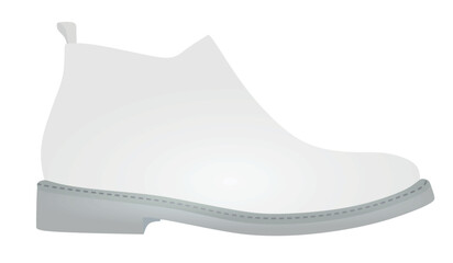 White man ankle shoe. vector illustration