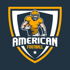 American Football Logo Template. Vector College Logos Illustration