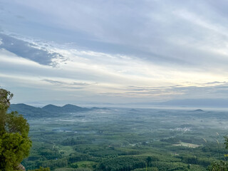 Naklejka premium Sea of mist, Rain forest in (Khao Luang Nakhon Si Thammarat, Thailand)
