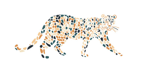 Big Wild Cat Art. Spotted Color for your design © Kudryashka