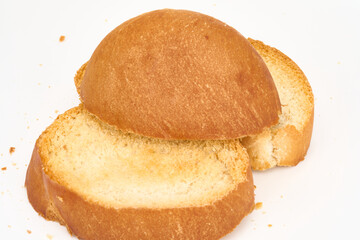 slices of bread isolated on white 