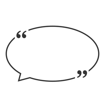 Quote blank template bubble empty design frame