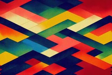 Fototapeta premium A beautiful Geometric Ornament Ethnic style border design handmade artwork pattern with watercolor, trending, texture, vintage hand drawing