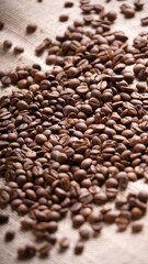 coffee bean on the brawn background