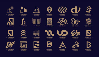Abstract logos collection. set of logotype and logomark 
