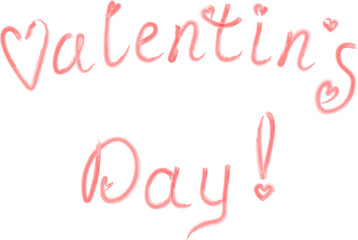 Obraz premium Watercolor love text isolated vector illustration for decor of Valentine's day