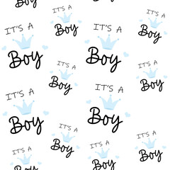 Newborn baby boy pattern for print. Baby shower and gender reveal party.