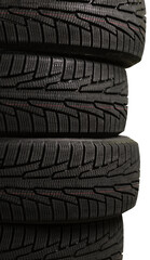 Pile of car Tires objects isolated on  background