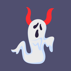devil ghost silhouette isolated vector illustration. Element for halloween needs