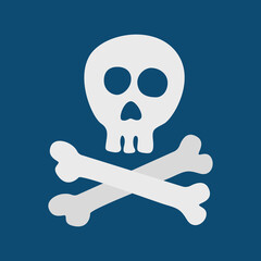 skull and bone silhouette isolated vector illustration. Element for halloween needs