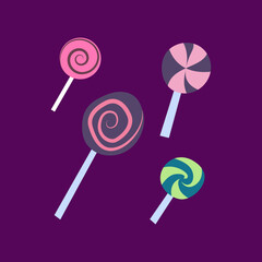 lollipop silhouette isolated vector illustration. Element for halloween needs