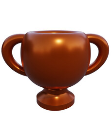 Bronze trophy 3D Illustration