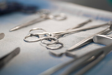 Surgical instruments on a tray