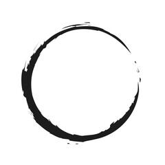 Obraz premium Circle brush element. Brush strokes. Grunge round shape.