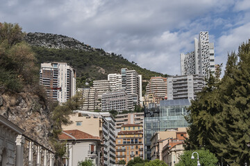 Beautiful panoramic view on Monaco at daytime. Monaco.