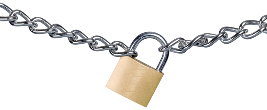 Chain lock padlock on background,close up