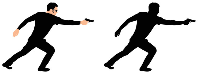 silhouette of a person with a gun