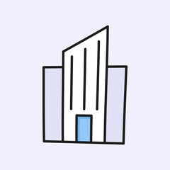 building hand drawn line icon