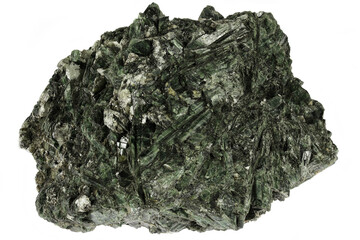 actinolite from Austria isolated on white background
